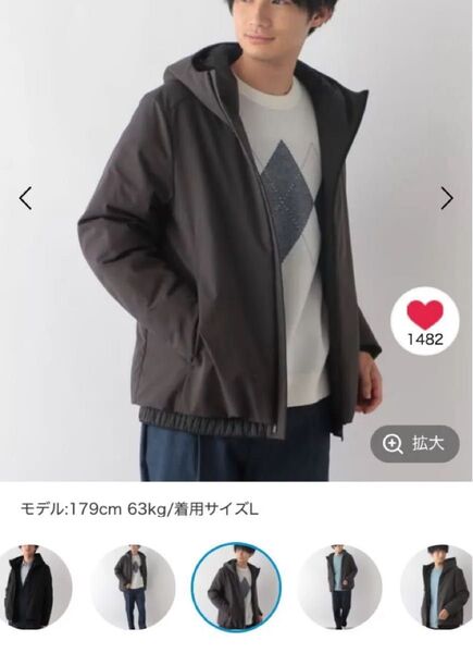 【未使用】【タグ付】【グローバルワーク】ダークグレー XLサイズ ライトウォームスマートブルゾン/115827