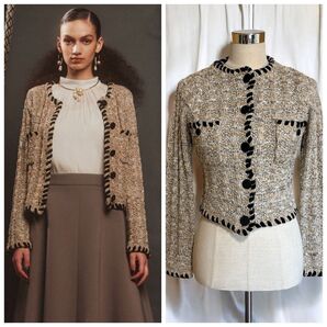 Sov. ソブ ラメスラブツイード カーディガン 36 ダブルスタンダード