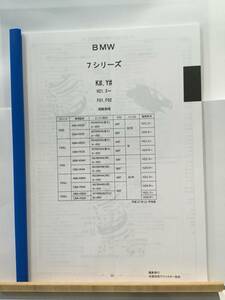 BMW　7シリーズ（K#,Y#)H21.3～（F01,F02）　パーツガイド’20 　部品価格 料金 見積り