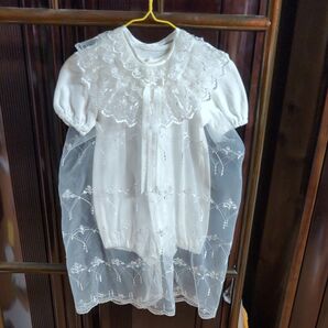 ベビーセレモニードレス お宮参り 退院着 レース ホワイト