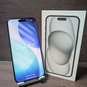 極美品 アップルストア国内版 SIMフリー iPhone 15 Plus 128GB ブラック 純正バッテリー89%