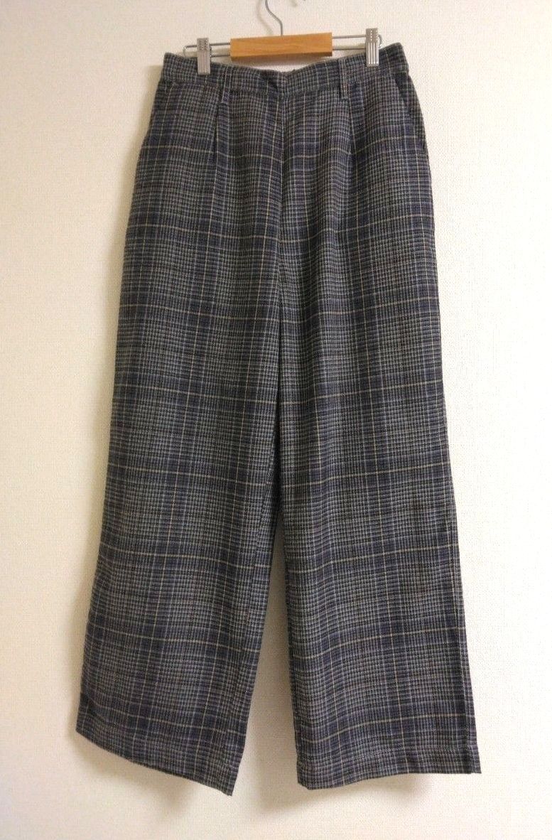 チェック柄 ワイドパンツ　イージーパンツ　Mサイズ
