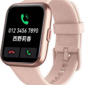 【新品】 スマートウォッチ 通話機能付き Alexa Bluetooth IP68 防水 ピンク メッセージ通知