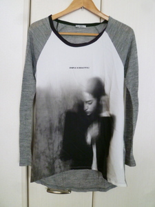 ZARA/ザラ○グレー系異素材薄手ロンTシャツカットソーEUR M USA M/長袖トップス○T825