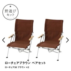 2025野遊びセット ローチェア30ブラウンペアセット FK-391(ブラウン)