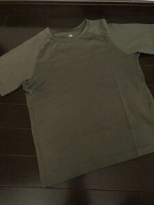 ユニクロ キッズ ドライEX クルーネックT 130cm カーキ 半袖Tシャツ カモフラ メッシュ