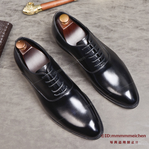 高品質本革使用★メンズ ビジネスシューズ イギリス風 レザーシューズ 紳士靴 ブラック 26.5cm