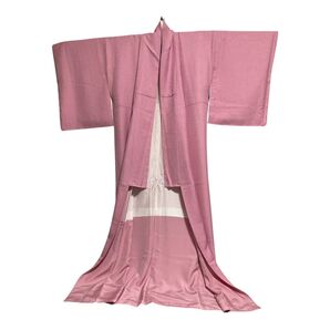 着物 袷 小紋 ピンク 無地 普段着 和装