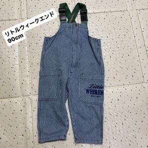 リトルウィークエンド ストライプ サロペット 90