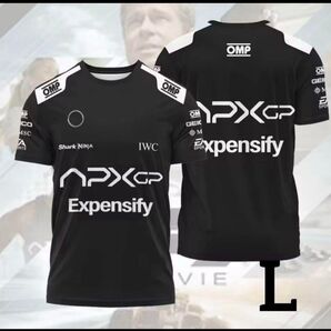 映画 F1 エフワン ピットクルーAPXGP Tシャツ ブラッド・ピット ブラック L