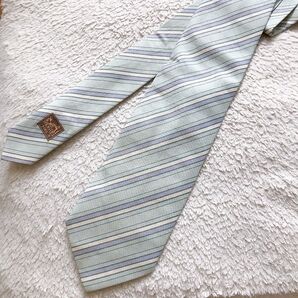 エルメス HERMES ストライプ ネクタイ ライトブルー