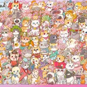 クロスステッチキット 猫祭り (11CT、図案印刷あり)