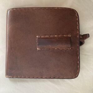 レザー 二つ折り財布 財布 本革 ブラウン 坂田典子 ハンドメイド
