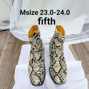 fifth パイソン柄ショートブーツ Mサイズ 23.0-24.0 レディース 防寒