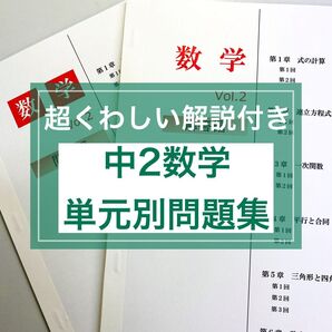 中2数学 単元別問題集 ★定期テスト・受験対策