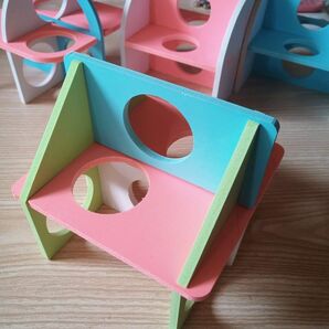 12 ジャングルジム 三角と半円 カラフル 中サイズ 2個 ハムスター