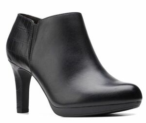  free shipping Clarks 26.5cm boots leather leather Sune -k Lizard black black zipper heel goa bootie - pumps sneakers ST41