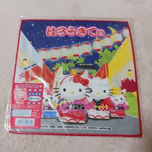 新品ハローキティ タオルハンカチ 祭りデザイン 山形限定 浴衣 日本限定 花笠 ハンカチ ハンドタオル サンリオ