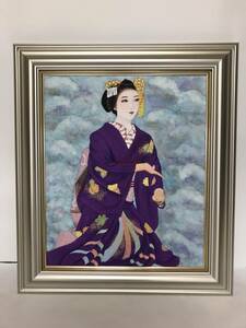 Art hand Auction [Authentic] Yamada Harunori Maiko in Purple Kimono Japanese painting, No. 8, selected for the Ueno Royal Museum Exhibition for three consecutive years, Kyoto University of the Arts graduate, 27, Painting, Japanese painting, person, Bodhisattva