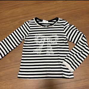 3can4on ロンT トップス ボーダー 長袖 リボン 110cm カットソー