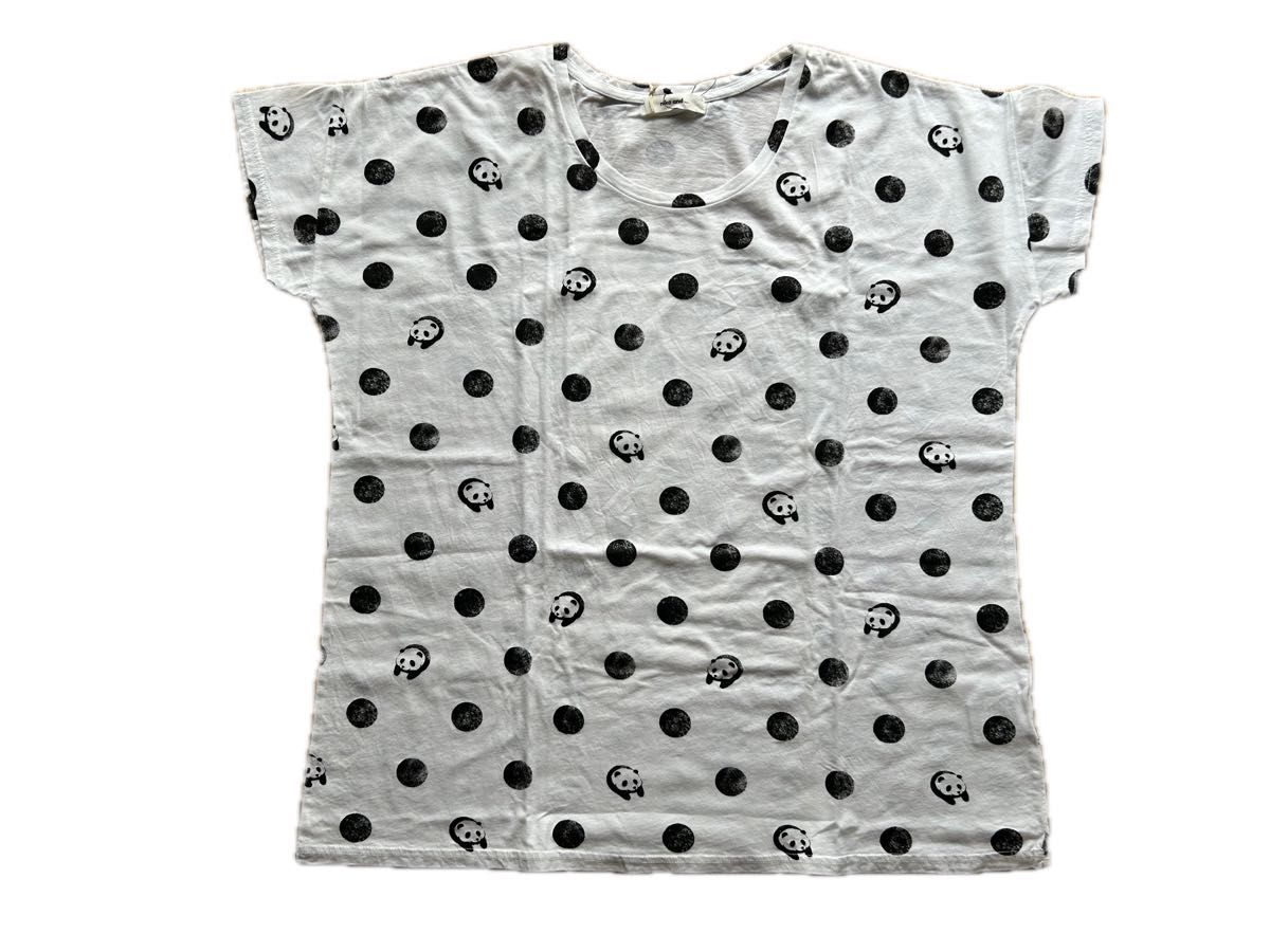 niko and ニコアンド パンダドット トップス 半袖 カットソーTシャツ　コットン綿100%