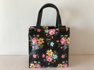  tag attaching unused goods * Germany shu Neal woven distinguished family brand FEILER Feiler floral print PVC coating handbag shopping bag made in Japan *