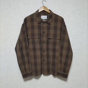 A DAY IN THE LIFE コットン ツイル CPOチェックシャツ ジャケット L ブラウン
