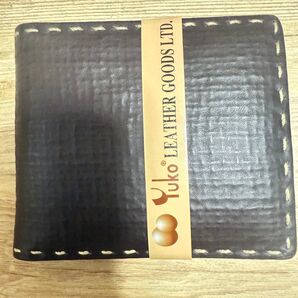 Yuko LEATHER GOODS 二つ折り 本革財布 ブラウン