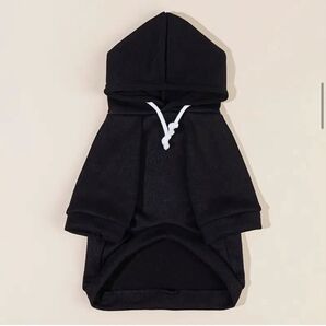 犬用 パーカー フーディー ドッグウェア ブラック 無地 シンプル Lサイズ