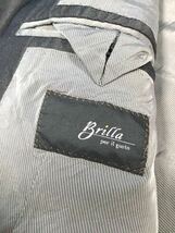 美品「Brilla per il gusto」3つボタン ノッチドラペル テーラードジャケット Charcoal-Gray SIZE:48 日本製_画像6
