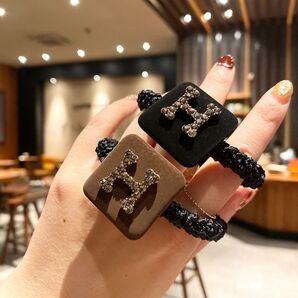 ヘアゴム シュシュ 韓国 キラキラ インスタ 大人可愛い 二点セット