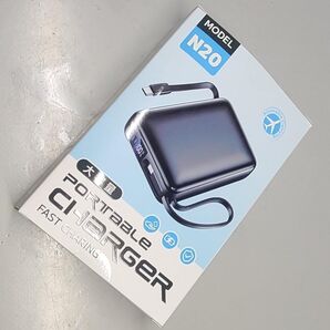 定価3980円 モバイルバッテリーN20 大容量50000mAh ケーブル内蔵