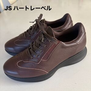 ★新品★【JS ハートレーベル】レザー スニーカー ブラウン 4E 23cm