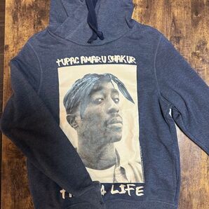 2pac TUPAC AMARU SHAKUR パーカー ネイビー Sサイズ