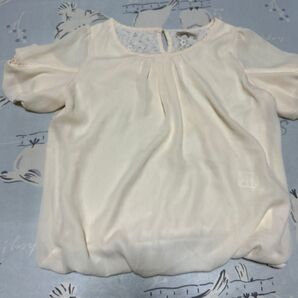 AND SEARCH アンドサーチ シフォンブラウス パフスリーブブラウス Mサイズ