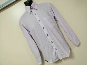 kkyj4547 ■ P.S.FA Perfect Suit FActory ■ シャツ トップス 長袖 ボタンダウン 形態安定加工 パープル 薄紫 S