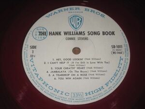 コニー・スティーヴンス コニー・スティーブンス CONNIE STEVENS コニー ハンク・ウィリアムス を歌う THE HANK WILLIAMS SONG BOOK DJ盤