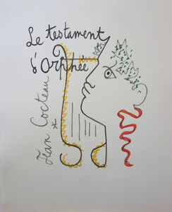 * Jean * Cocteau литография Le Testamant d*Orphee версия сверху автограф 
