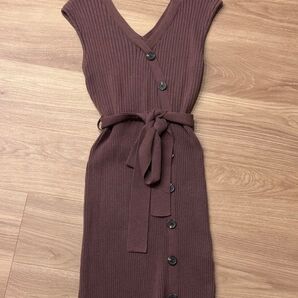 LIP SERVICE アシメボタンリブニットワンピース