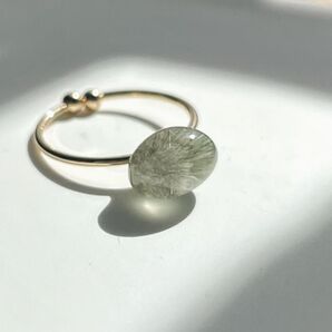 天然石リング グリーンルチルクォーツ ハンドメイド リング 指輪 サージカルステンレス
