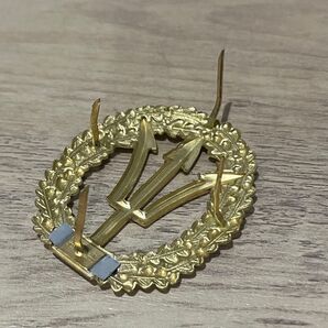 ドイツ海軍特殊部隊 KSM ベレー帽用帽章 徽章 部隊章 ドイツ連邦軍 ドイツ海軍 金 バッジ 略帽 実物