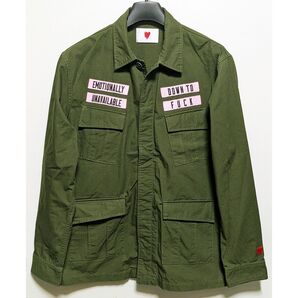 EMOTIONALLY UNAVAILABLE ミリタリーシャツジャケット L 美品 ワッペン エモーショナリーアンベイラブル