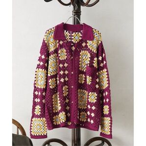 JOURNAL STANDARD relume クロシェアミ ニットシャツカーディガン L 美品 ジャーナルスタンダードレリューム