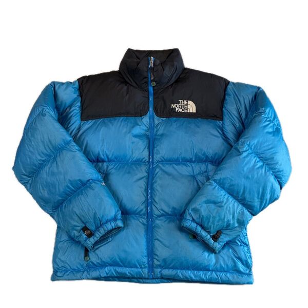 90/S THE NORTH FACE ノースフェイス 配色 可愛い ダウンジャケット ブルー 700フィル