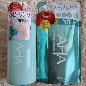 2個セット AHA ピーリング ボディソープ 本体+詰め替え フレッシュアップルの香り