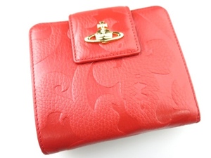 Vivienne Westwood ホック式折り財布 赤 3883VX エンボス柄 # ヴィヴィアンウエストウッド 正規品 [B16650]
