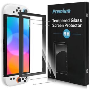 【2枚入り】For Switch 2 ガラスフィルム 【ガイド枠付き】 9H硬度