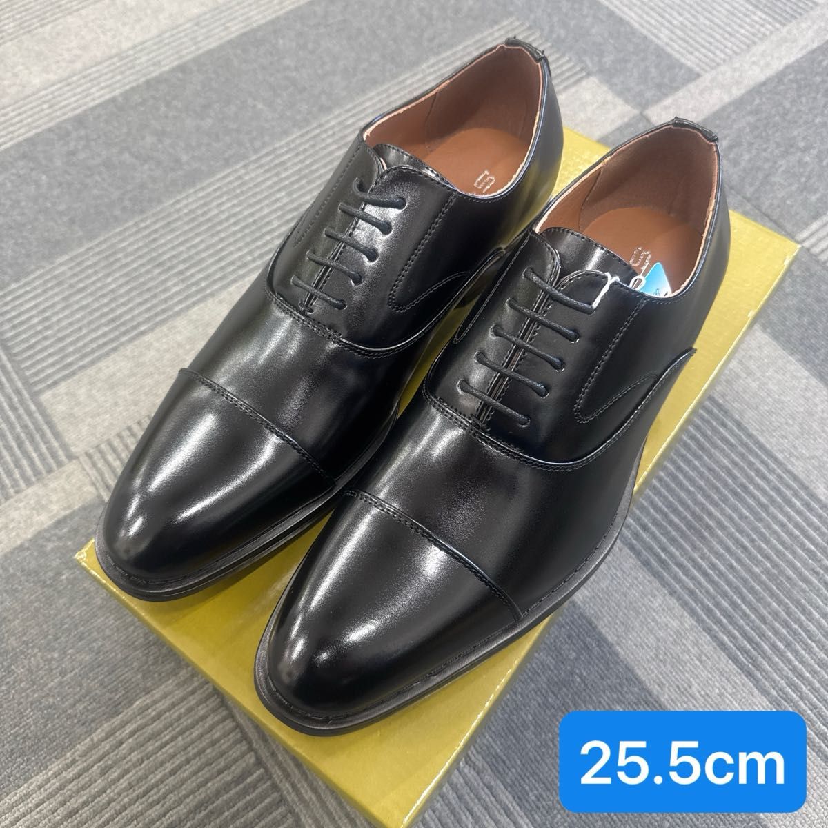 【新品】1210BL/25.5cmブラック 入学式 卒業式 内羽根 ストレートチップ 冠婚葬祭 ビジネスシューズ アウトレット