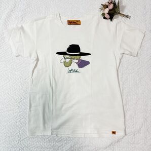 Left Alone レフトアローン 人気 美品 刺繍 ホワイトTシャツ M L