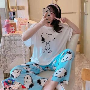 新商品 夏 パジャマ 可愛い ルームウエア 半袖 スヌーピー